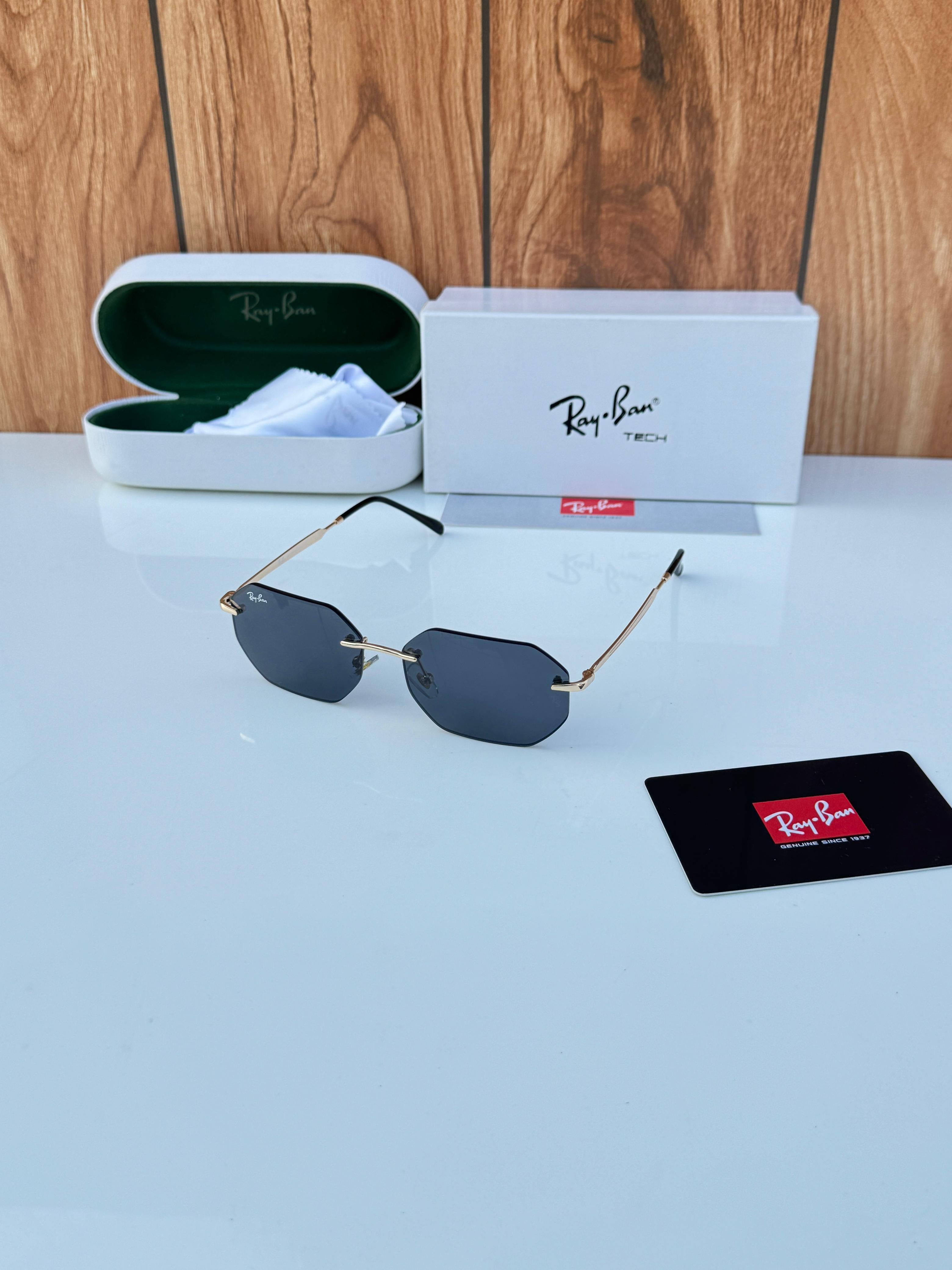 R_ay_ban unisex premium gold black sunglasses 🕶️