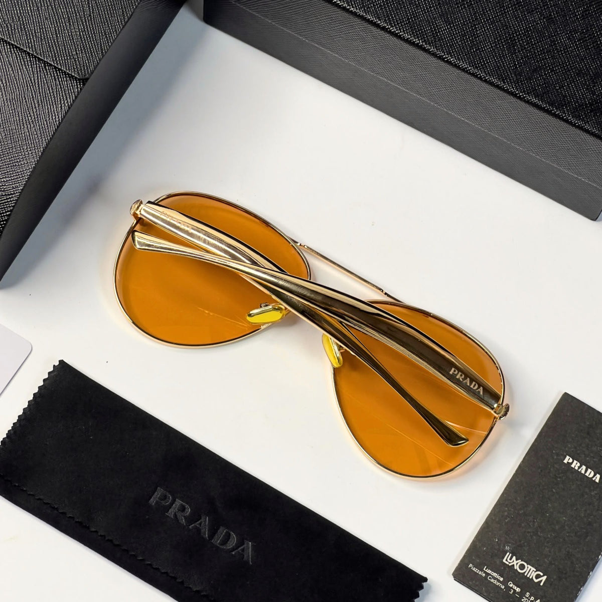 Pra_da candy gold sunglasses for mens