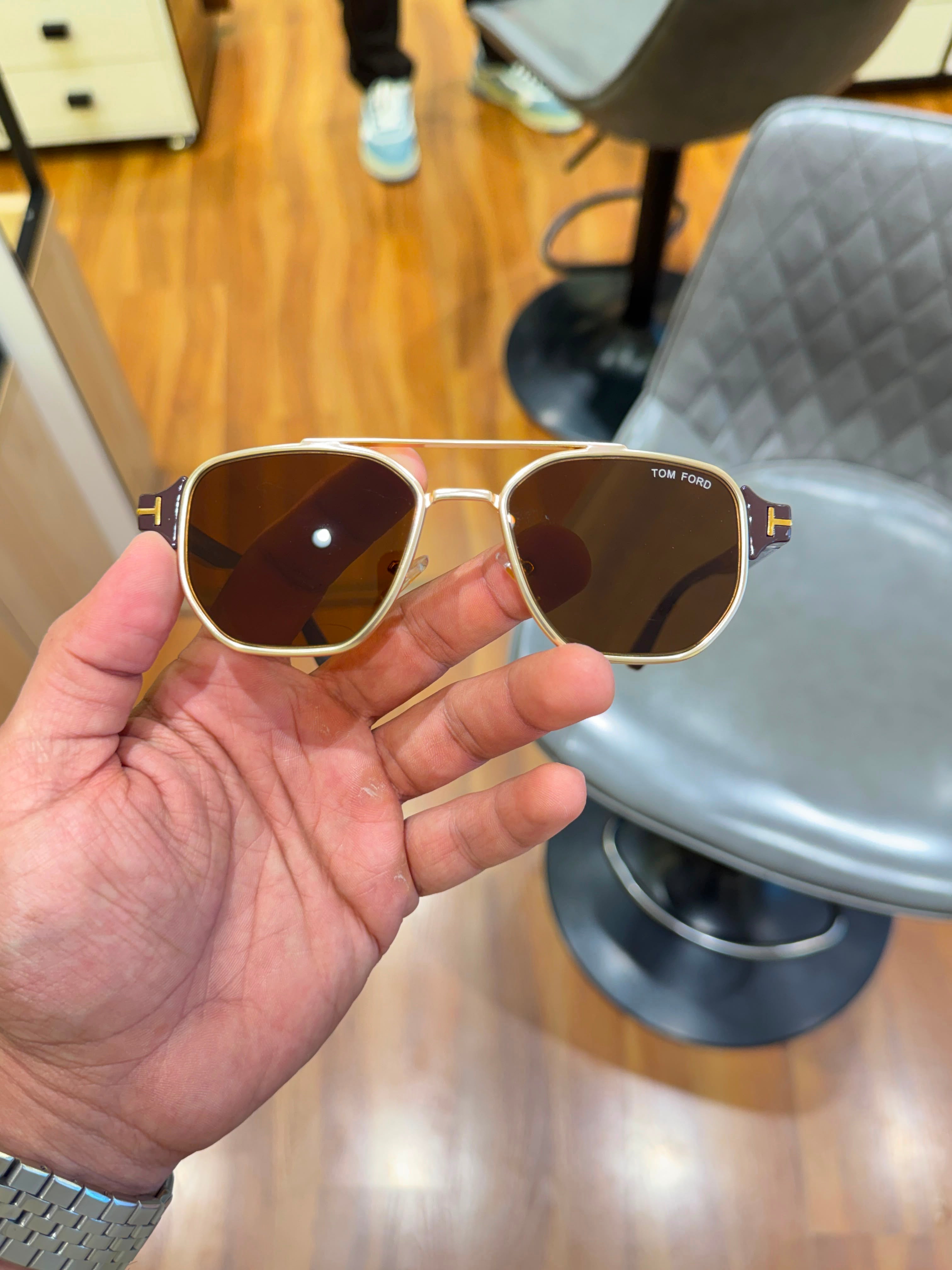 To_m for_d gold brown for mens with box kit