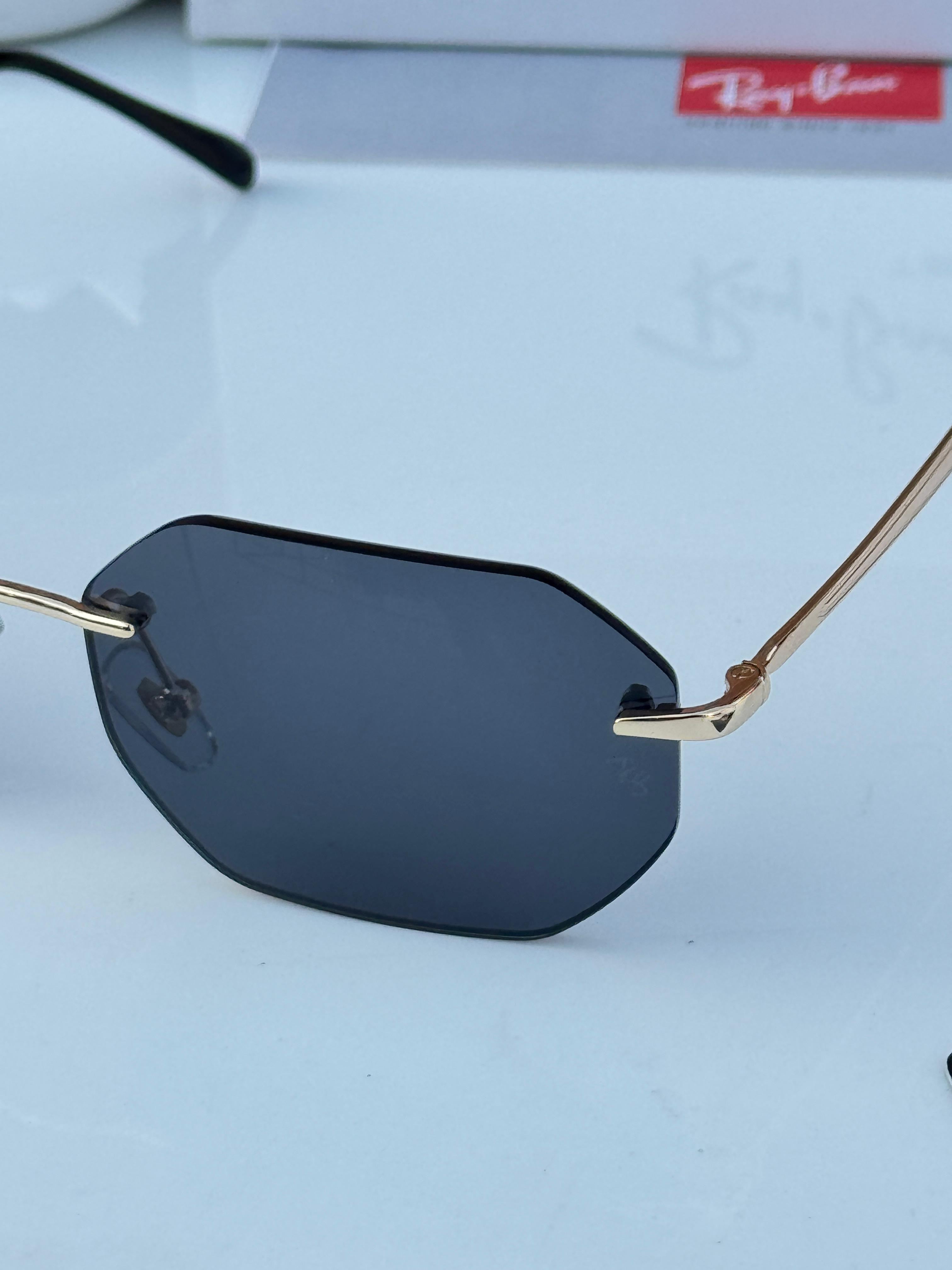 R_ay_ban unisex premium gold black sunglasses 🕶️