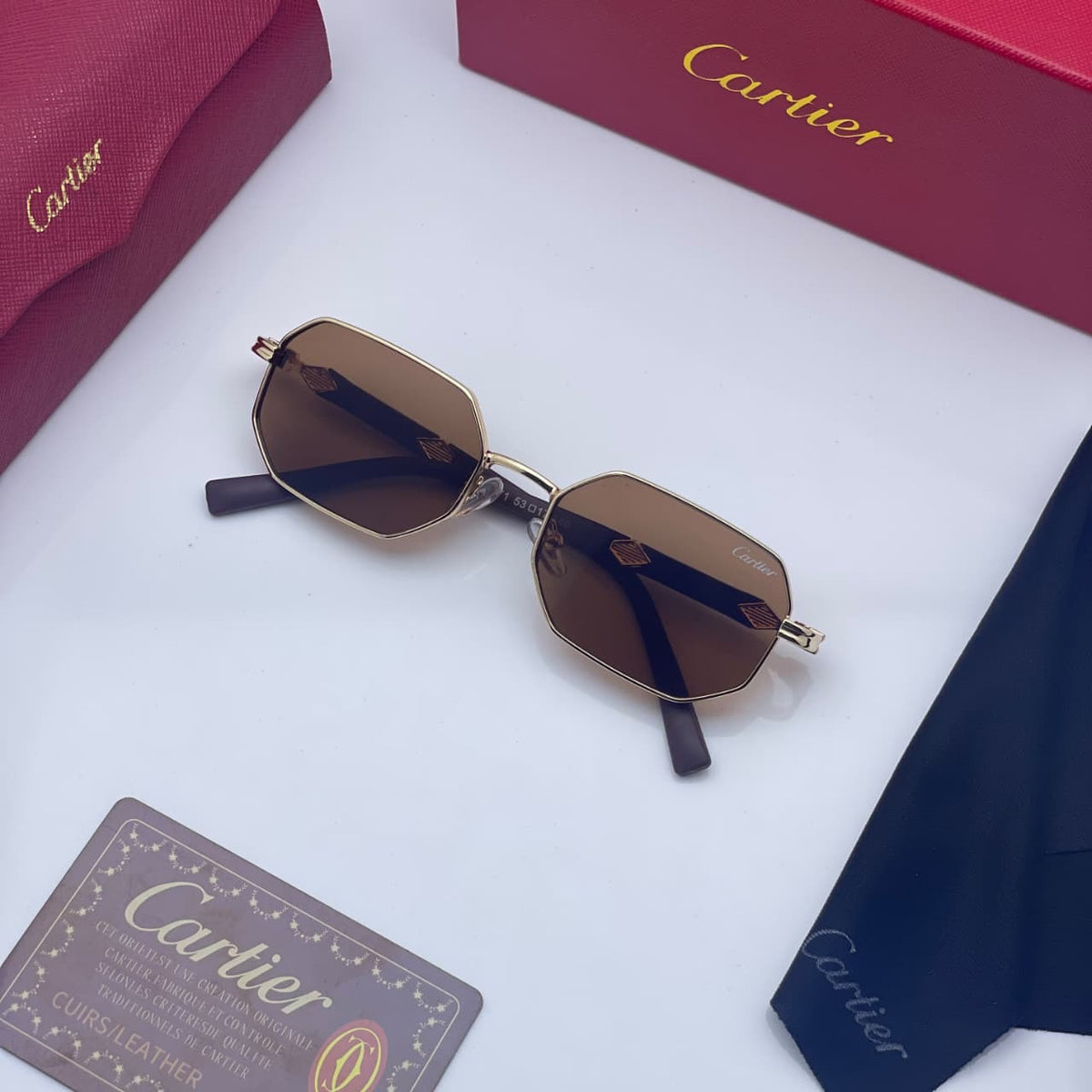 car_tier brown shaded black sunglasses