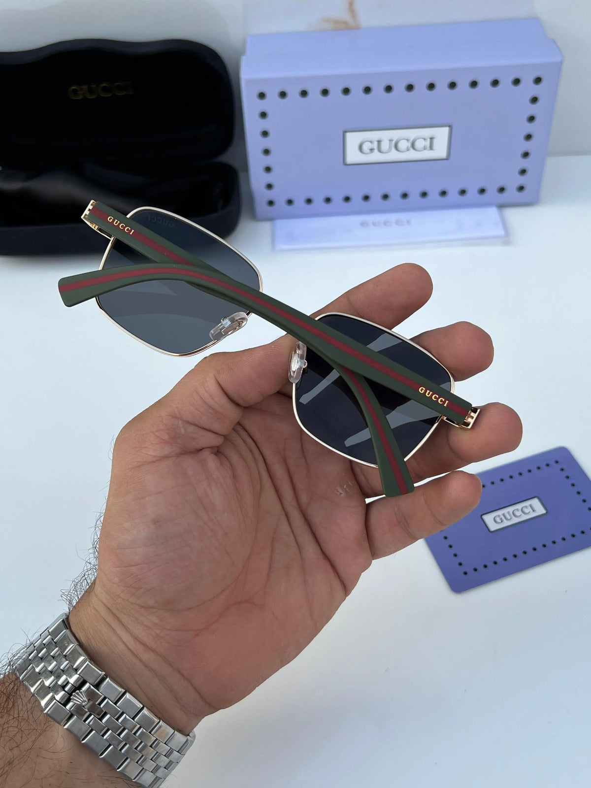 Gu_cci black gold edition sunglasses