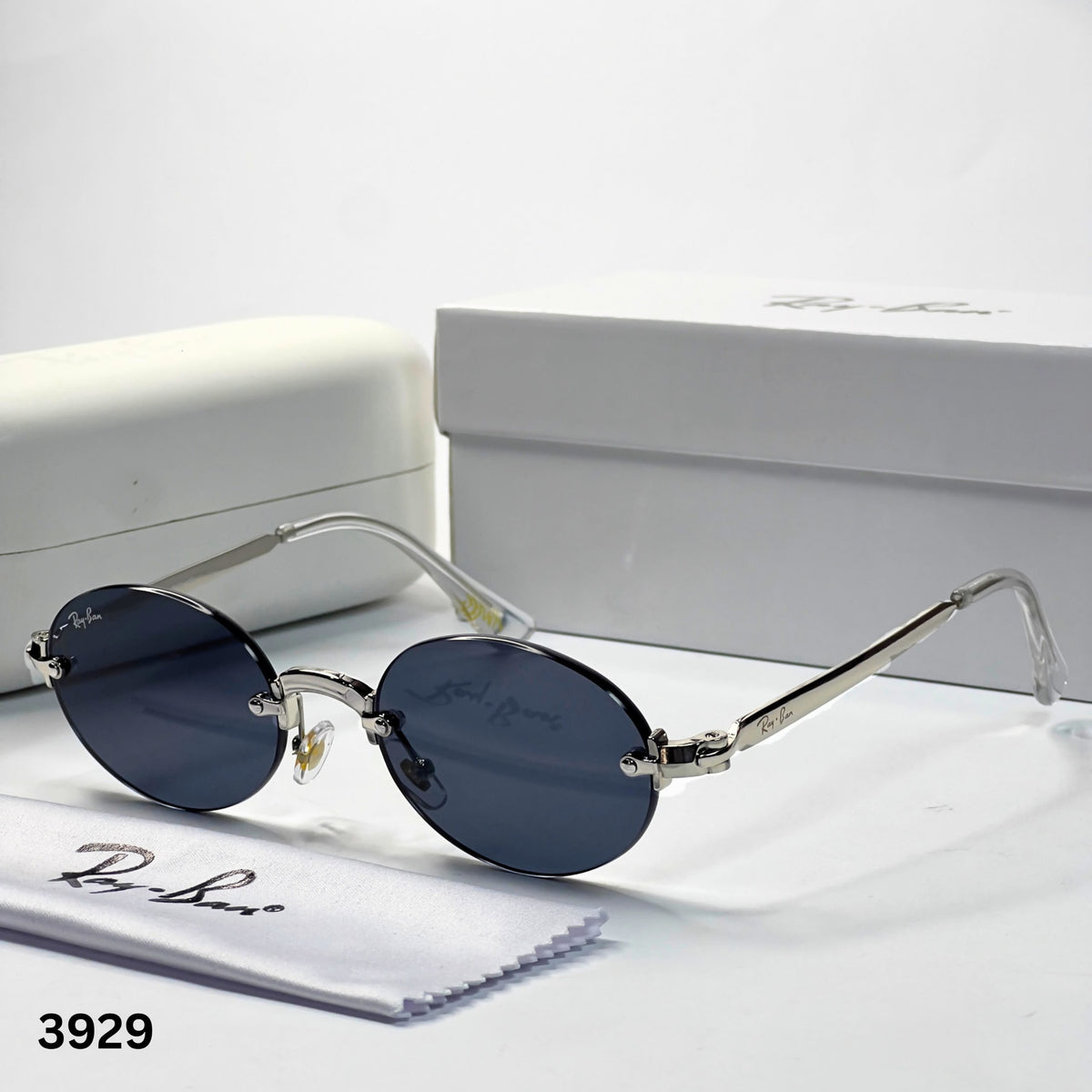 Ray_ban oval black gold sunglasses
