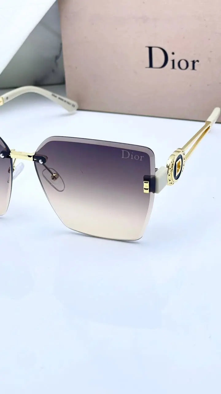 Di_or brown golden white sunglasses for women with original box kit