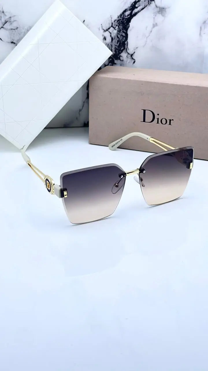 Di_or brown golden white sunglasses for women with original box kit