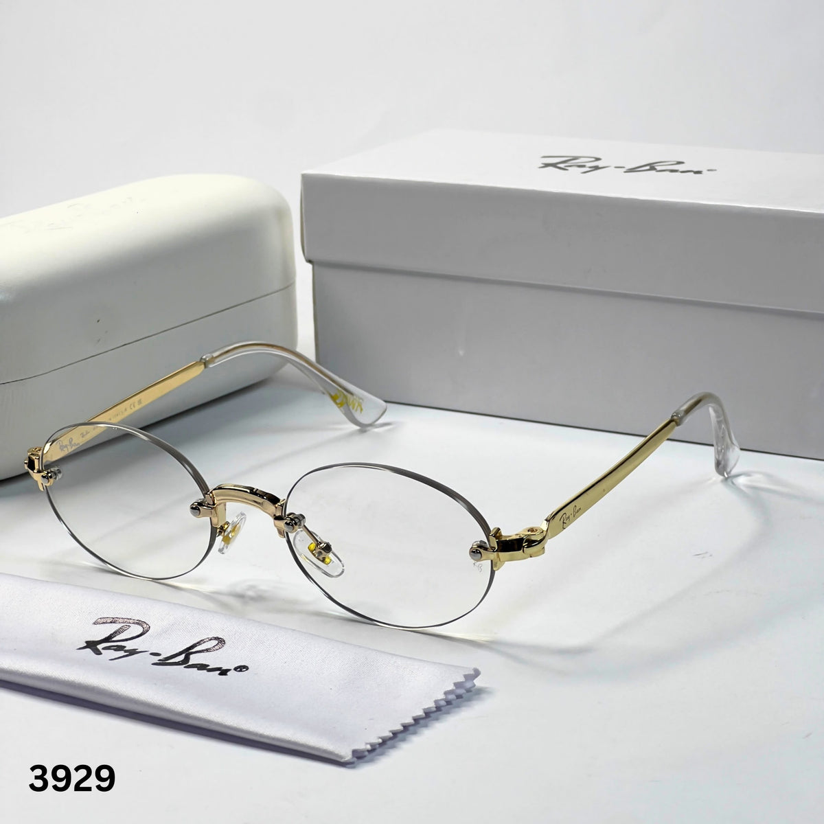 Ray_ban oval gold plano for unisex