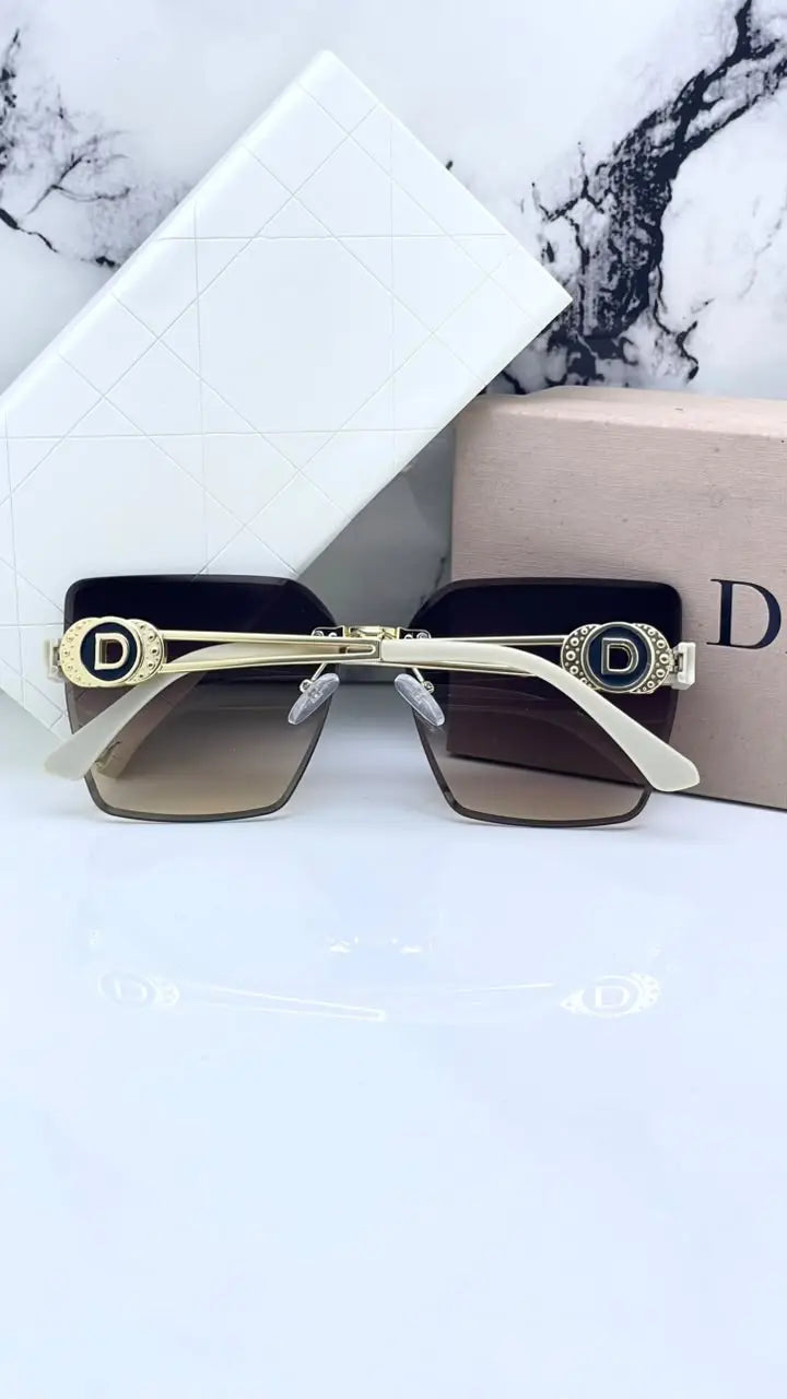Di_or brown golden white sunglasses for women with original box kit