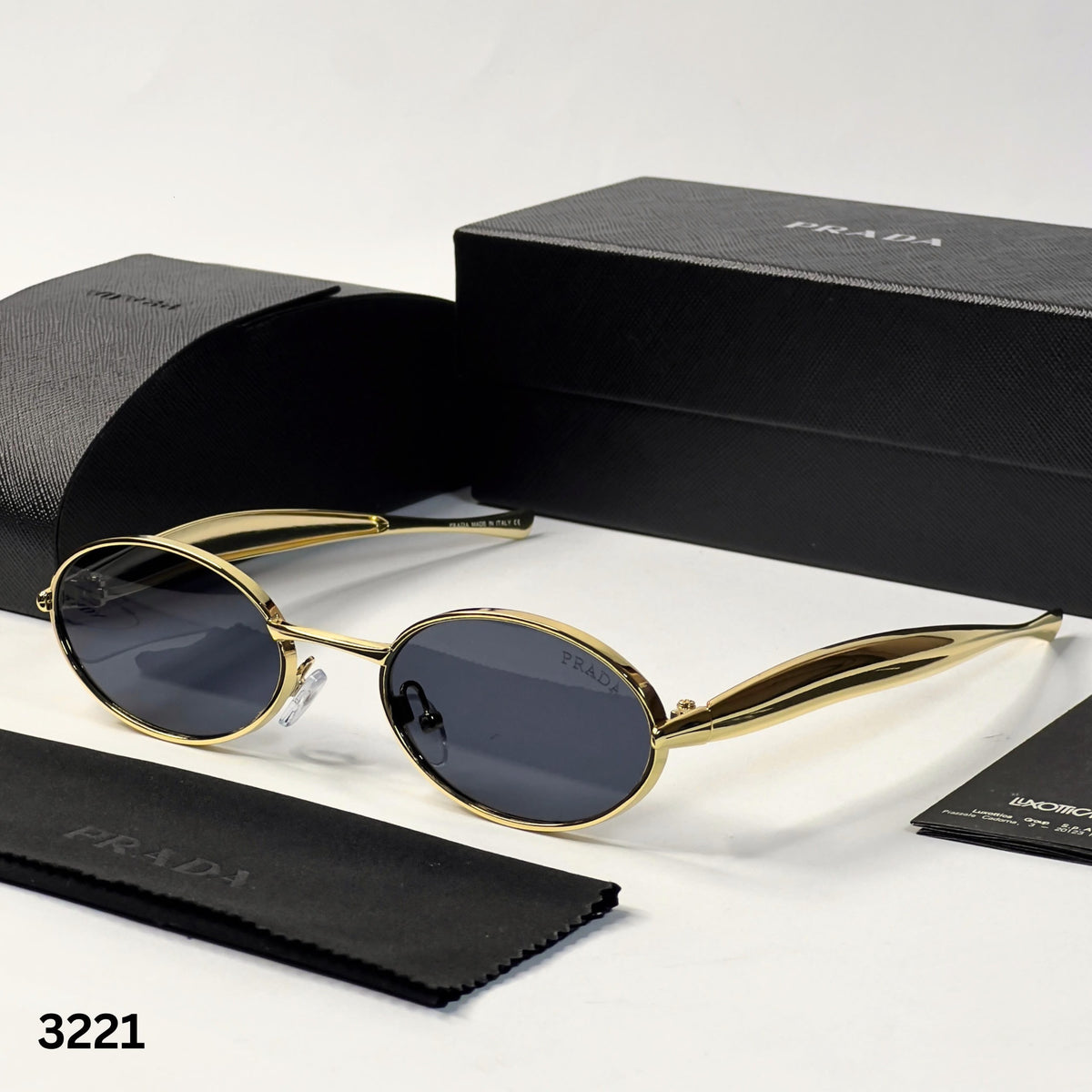 Pra_da gold & black sunglasses