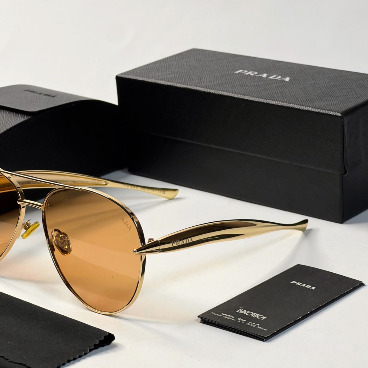 Pra_da candy gold sunglasses for mens