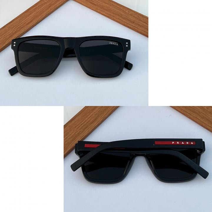 Pra_da glossy black alpha luxury sunglasses