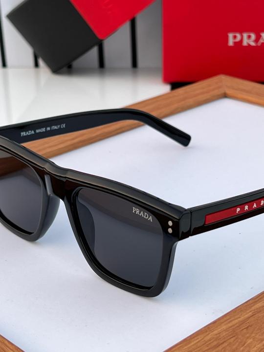 Pra_da glossy black alpha luxury sunglasses