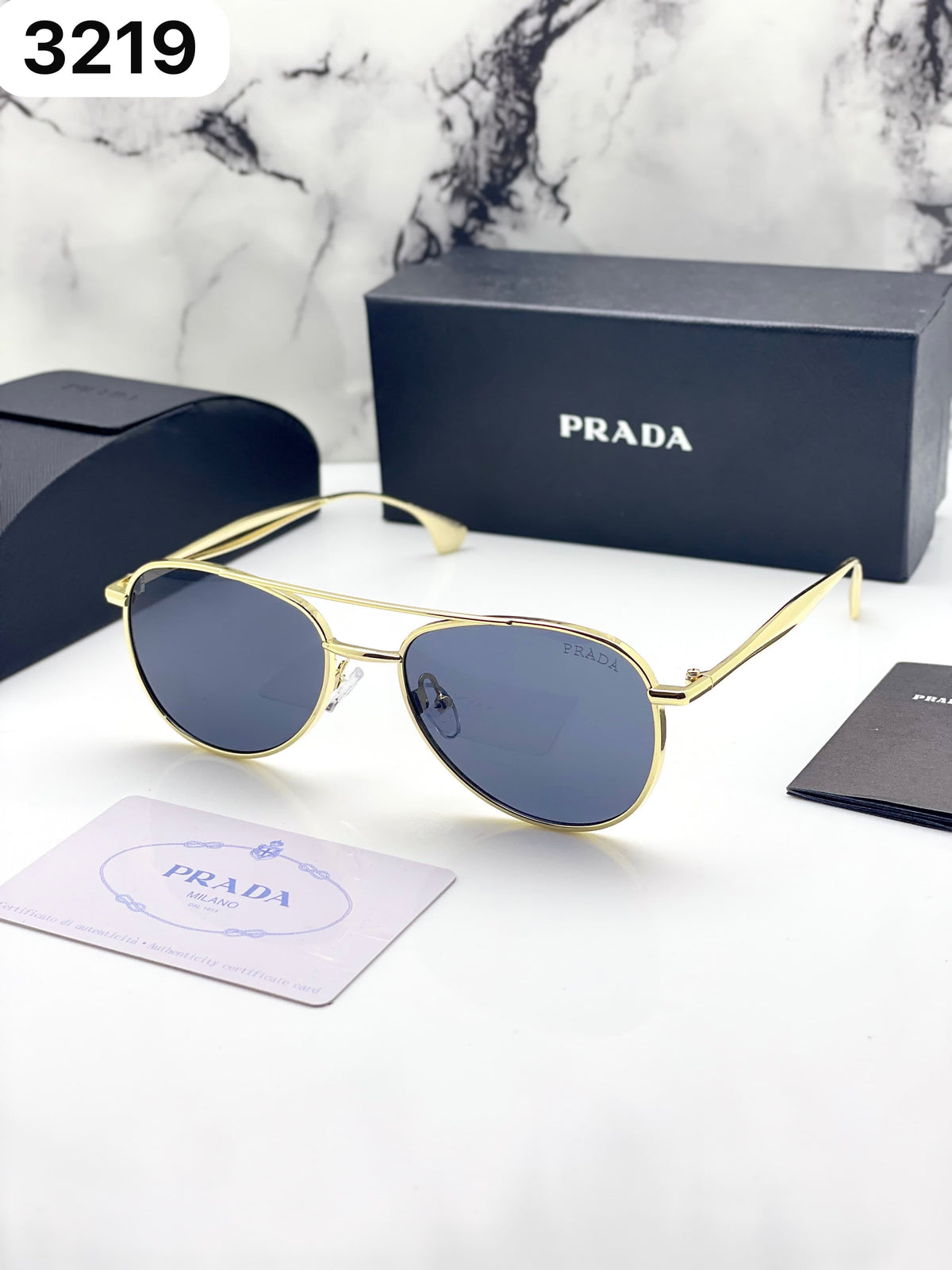 Pra_da black and gold sunglasses for men