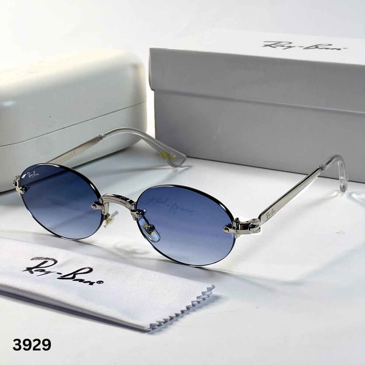 Ray_ban oval blue shaded sunglasses