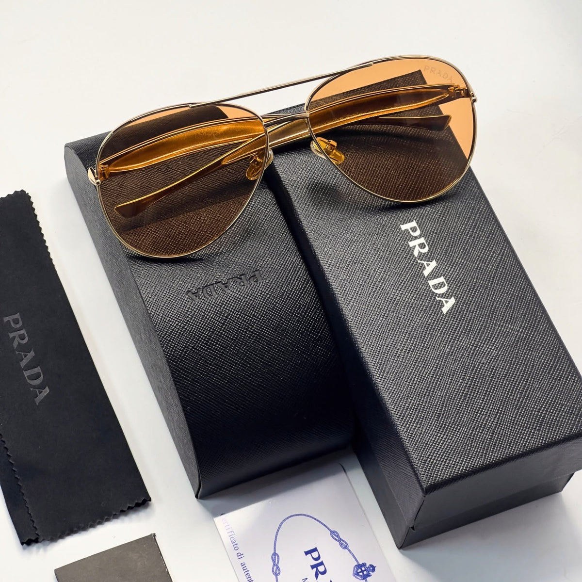 Pra_da candy gold sunglasses for mens
