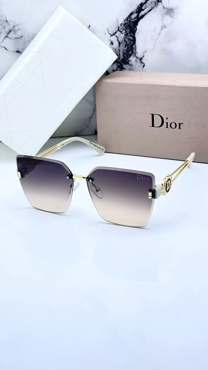 Di_or brown golden white sunglasses for women with original box kit