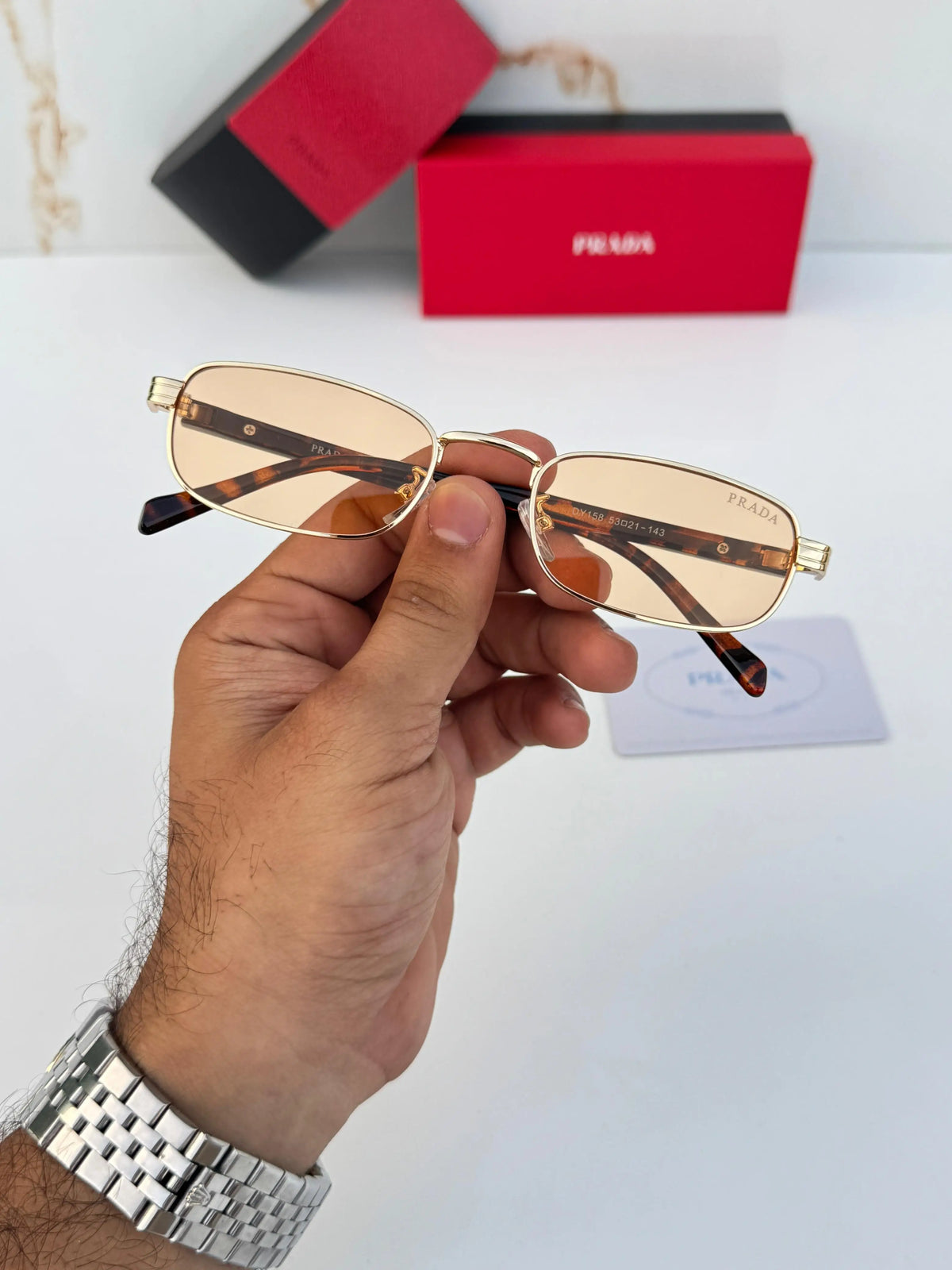 Pra_da yellow shaded black sunglasses 🕶️