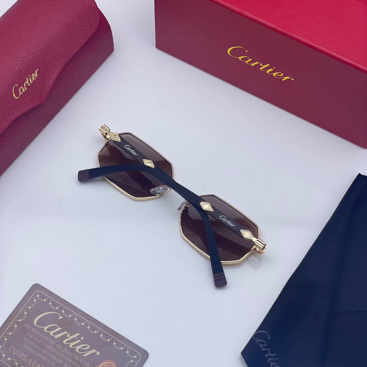 car_tier brown shaded black sunglasses