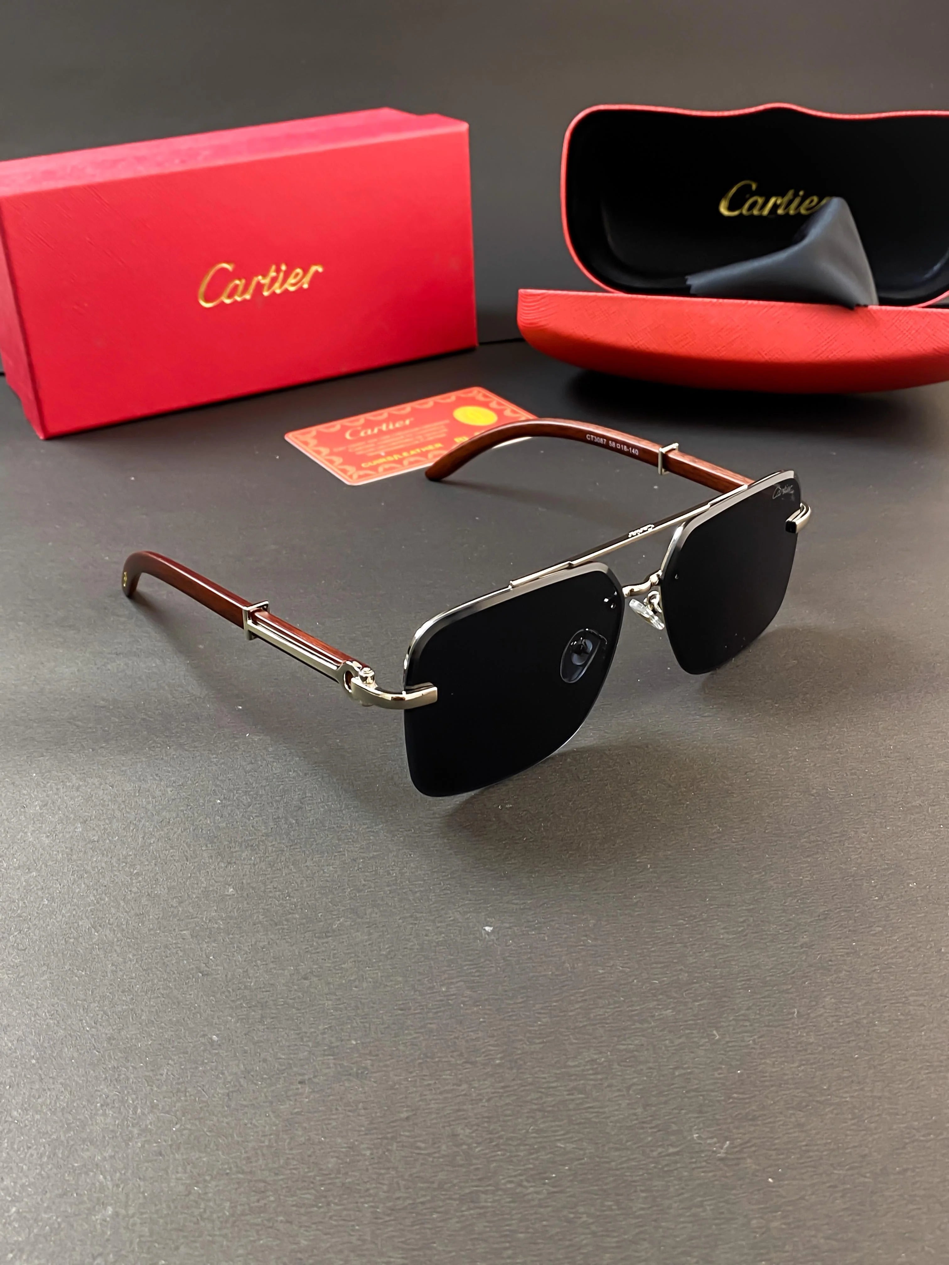 CART WOODEN BLACK 3087