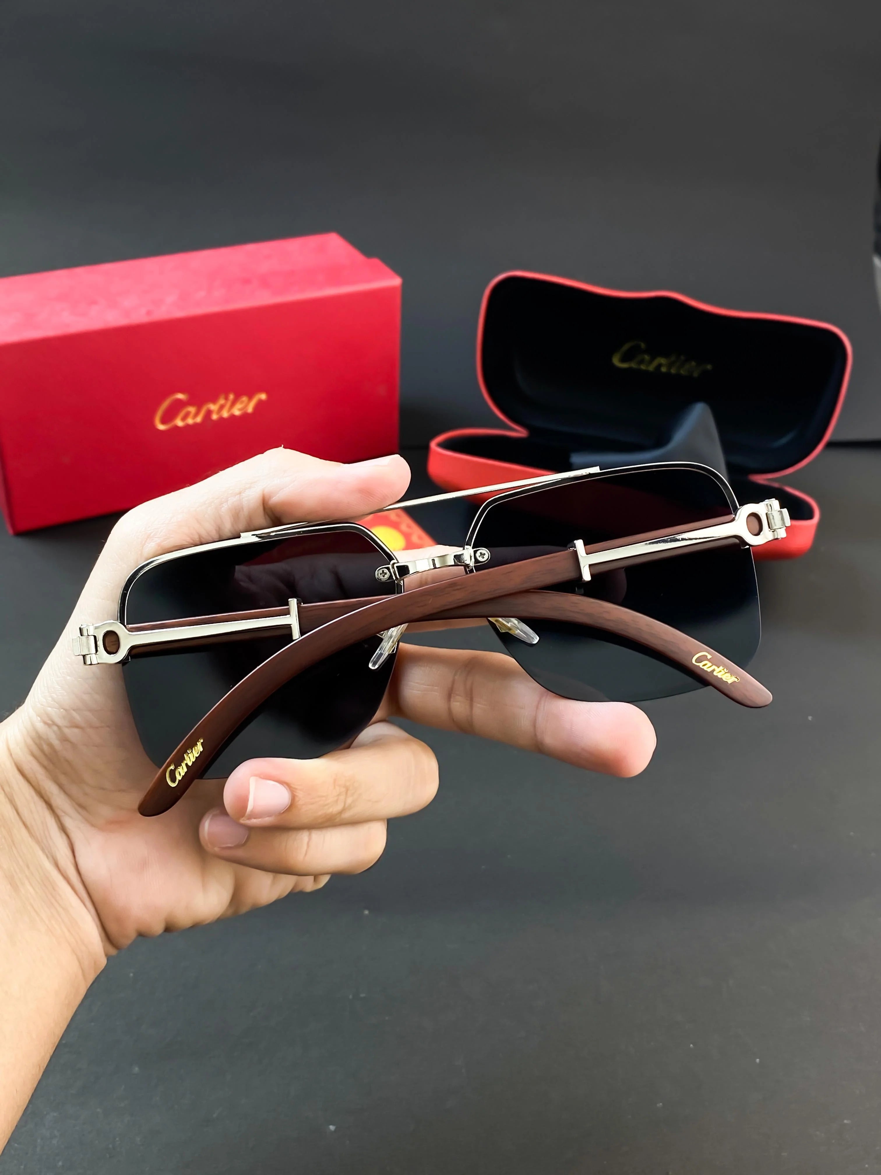 CART WOODEN BLACK 3087