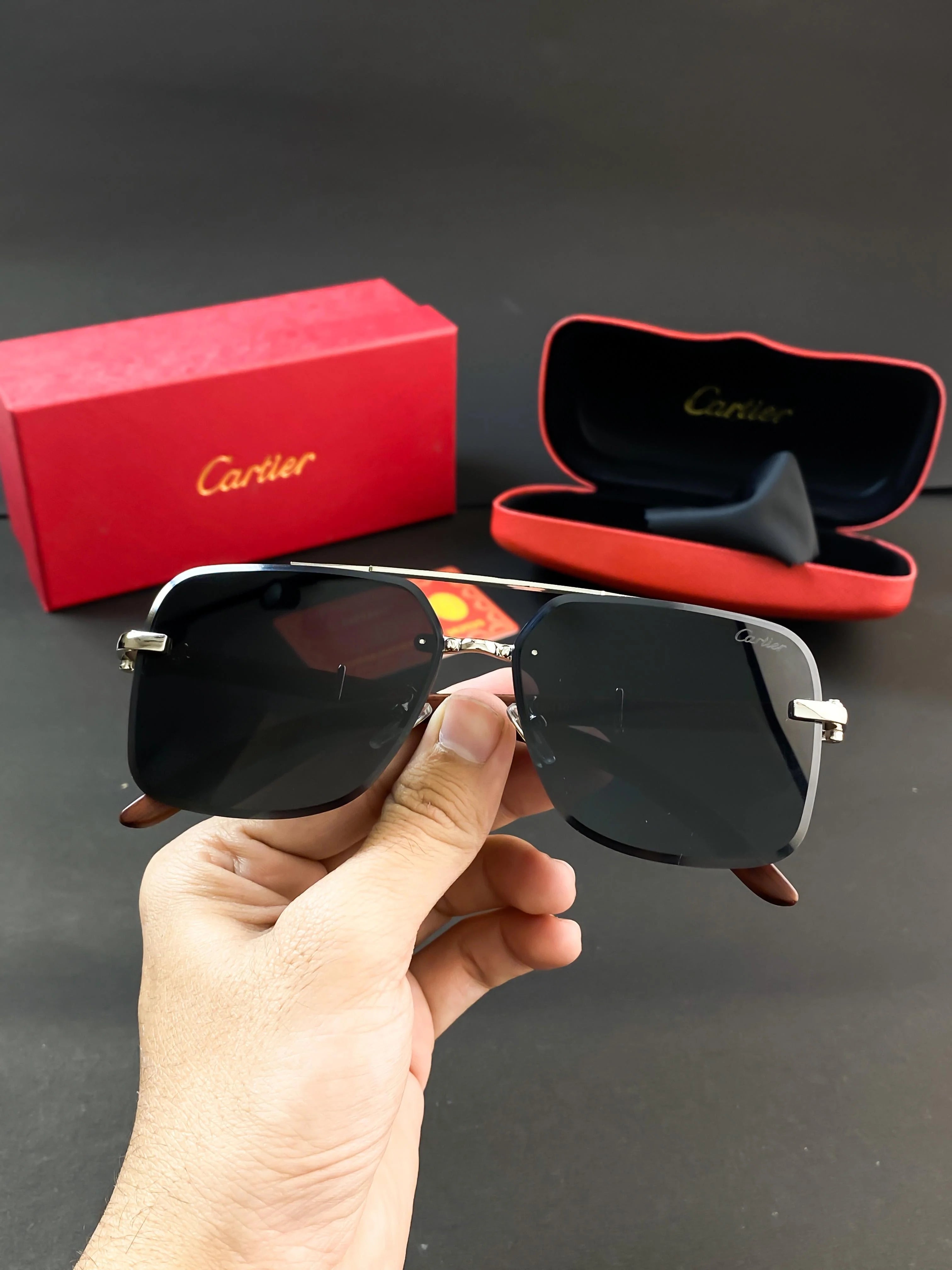 CART WOODEN BLACK 3087