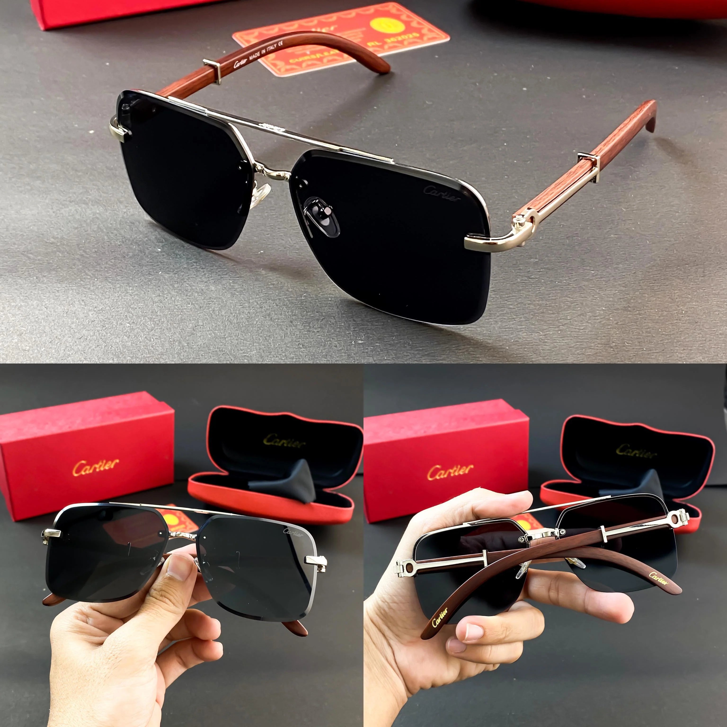 CART WOODEN BLACK 3087